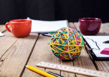 Team collaboration concept. Business planning with coffee and office supplies and